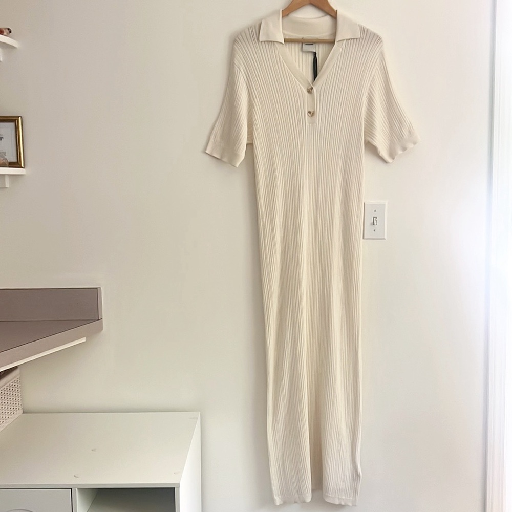SOLD Varley Andrea Knit Maxi Dress White NWT - Picture 6 of 14
